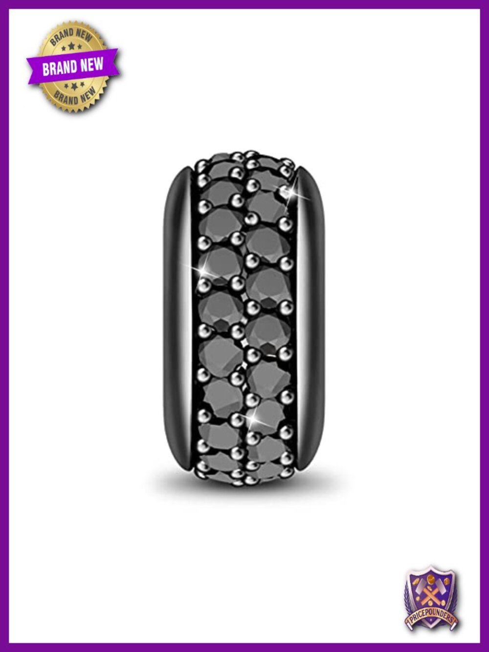 Sterling Silver Rubber Charm Stopper Spacer Bead Fit All Bracelet Jewelry Gift
